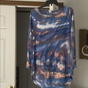 Navy peach tie dye tunic
